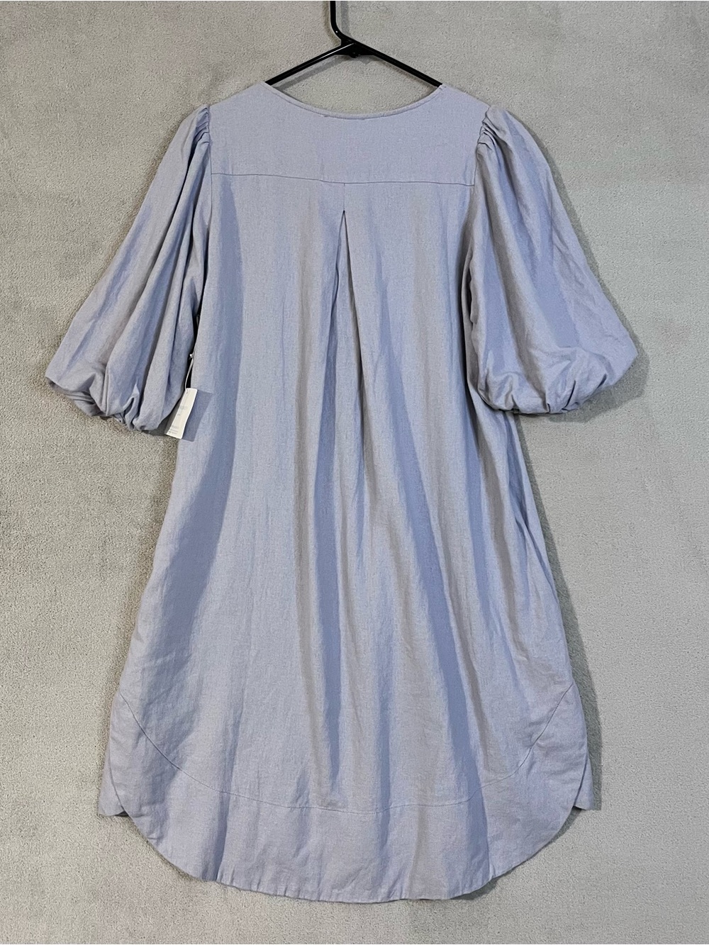 NWT Cynthia Rowley Lilac V-Neck Puff Sleeve Dress Linen Viscose Womens XS - Picture 10 of 11